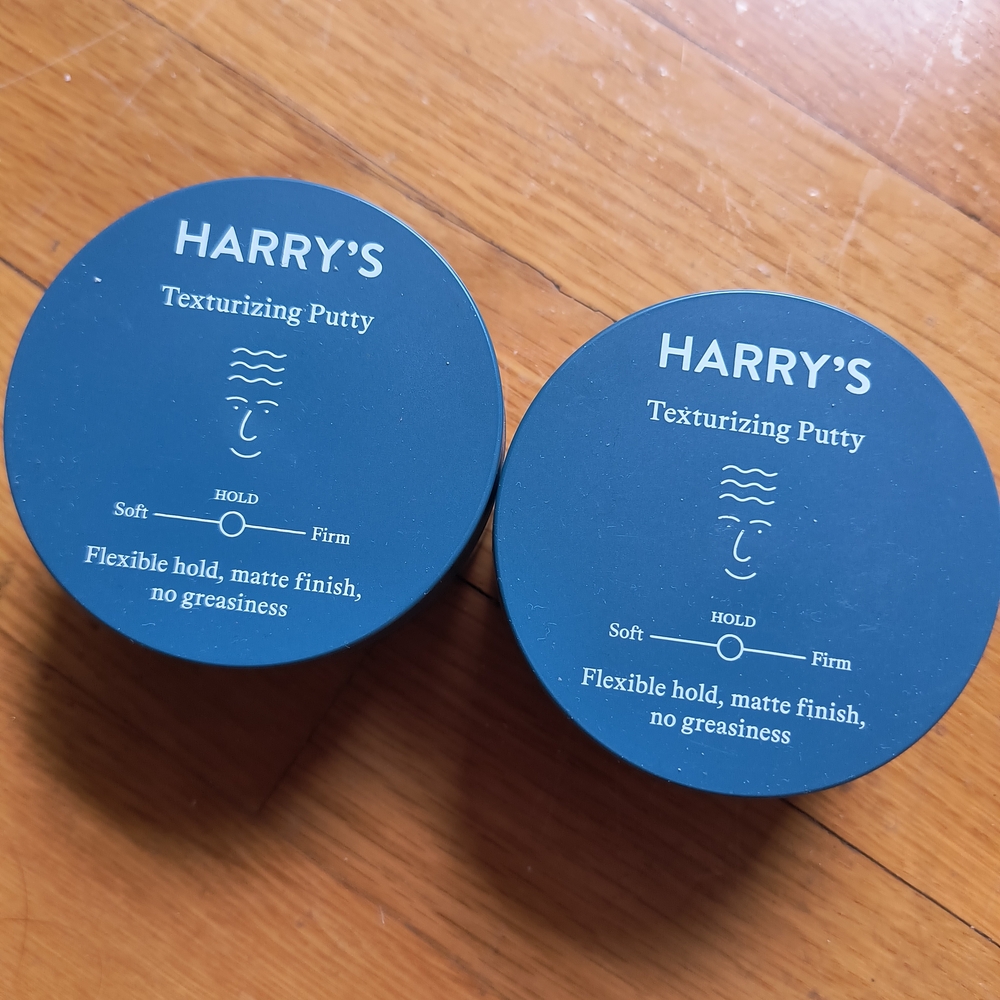 2 Pack Harry's TEXTURIZING HAIR PUTTY 2.5oz Flexible Hold Matte Finish Non Greas